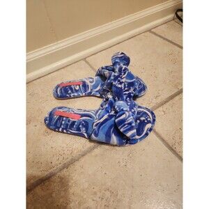 Lilly Pulitzer "Shoreline" Slippers Blue Print Size 8.5